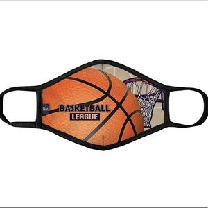 Basketball face mask, dual layer cotton kids